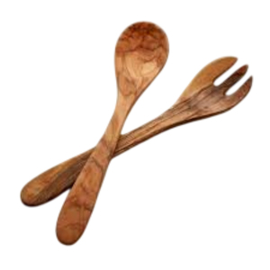 Ensemble de 2 cuillères et fourchettes à salade en bois d'olivier, fabriquées à la main, ustensiles de cuisine pour la maison et les restaurants, à bas prix - Product Image 5