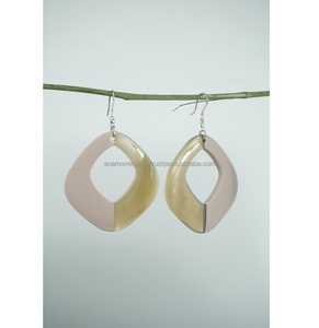 Natural Buffalo Horn Drop <b>Earrings</b> Handmade Boho Fashion Jewelry for Women - Product Image 2