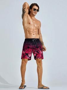 กางเกงว่ายน้ำชาย กางเกงชายหาดแบบ unisex แห้งเร็ว ลายดอกไม้ น้ำหนักเบา ระบายอากาศได้ดี กันน้ำ ผ้าทอ มีเชือกผูก - Product Image 2