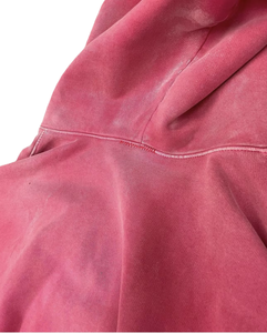 Sudadera con capucha de algodón polar de 500 GSM, lavada con tinte ácido rosa, corte extragrande personalizado, para niños, estilo urbano de primavera, OEM ODM, marca privada - Product Image 5