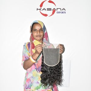 Extensions de cheveux humains 100% naturels indiens non traités, ondulés profonds 7*7, alignés aux cuticules, vente en gros pour fabricants et fournisseurs - Product Image 4