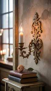 Decorative Wall Sconce designed with an intricate ribbon <b>bow</b> motif for a sophisticated and timeless appearance - Product Image 6