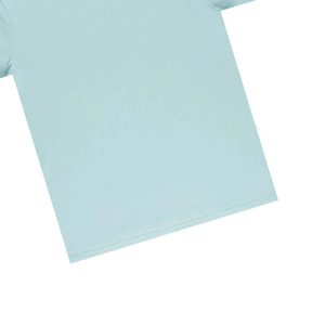 Men's Light Blue Cotton T-Shirt And Shorts <b>Set</b> Crew Neck Solid Color Casual Summer Wear Breathable <b>Knitted</b> Fabric - Product Image 6