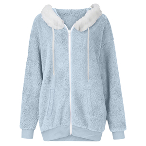 Sweat-shirts à capuche en polaire sherpa personnalisés pour hommes et femmes, chauds, doux et moelleux, avec fermeture éclair, vente en gros, vêtements décontractés streetwear - Product Image 1