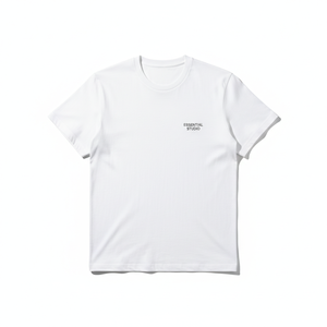 Camiseta Blanca de Manga Corta para Hombre, Cuello Redondo, Corte Holgado, Tejido Jersey Casual, 100% Algodón, Anti-Pilling, Estilo Urbano, 220g - Product Image 1