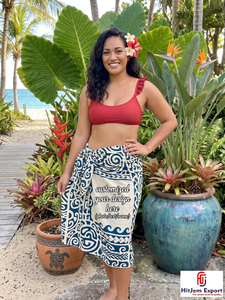 Pareo Hawaiano Personalizado con Estampado Floral Polinesio, Pareo de Playa, Ropa de Resort Tropical, Fabricante OEM ODM de Marca Privada - Product Image 4