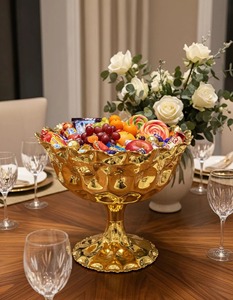Cuenco Decorativo de Estilo Artístico con Pedestal para Exhibición de Frutas, Arreglo Elegante de Pétalos de Flores para Mesa y Decoración Espiritual - Product Image 4