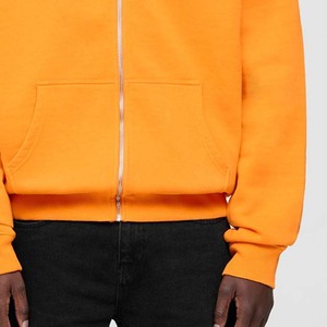 Sudadera con capucha para hombre al por mayor, con cremallera, estampado digital, hombro caído, teñido liso, oversize, de algodón - Product Image 6