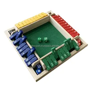 Indoor 4 Player Colorful Shut The Box Board Game Set Deluxe Board Game Party Club Games for Adults Families