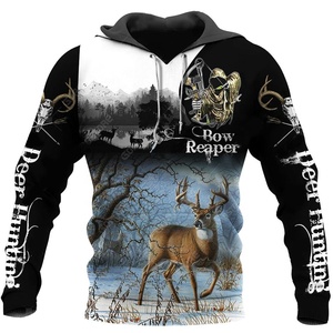 Sudadera con Capucha para Hombre, Estilo Moderno con Estampado 3D de Animales de la Selva, 100% Algodón, Forro Polar, Informal, para Invierno - Product Image 4