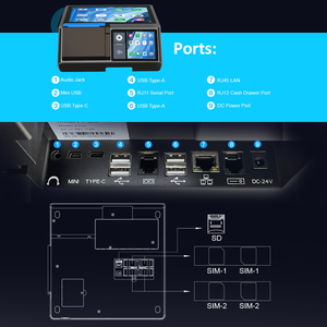 Android 14 Màn hình kép 10.1 inch Máy tính để bàn thiết bị đầu cuối POS Thanh toán nhanh OEM an toàn nhà máy Outlet bán buôn - Product Image 5