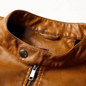 Chaqueta de Cuero para Hombre, Talla Grande, Resistente al Viento, Transpirable, de Invierno, Estilo Racing, Alta Calidad, Fácil de Usar - Product Image 5