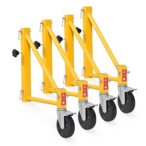 Supporti per Ponteggi Stile Baker, Capacità di Carico Totale 450 kg, Set da 4, in Acciaio al Carbonio, con Ruote Girevoli, Accessorio per Ponteggi - Product Image 1