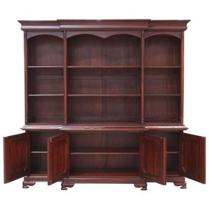 Vanessa's <b>solid</b> mahogany <b>bookcase</b> features four storage doors and an antique reproduction design for indoor use - Product Image 3
