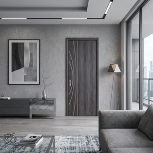 Usine ODM/OEM – Portes intérieures en MDF au design moderne, résistantes à l'humidité et aux moisissures, finition bois massif, pour bureaux et appartements - Product Image 2