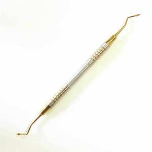 Juego de 7 piezas de Dique de Goma Endodóntico, Espátula Manual para Relleno de Resina, Cabeza de Titanio Chapada en Oro, Acero Inoxidable Grado A+, Certificado CE - Product Image 3