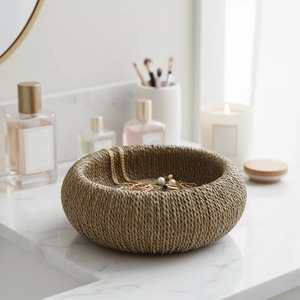 ชามไม้ไผ่สานทำมือ ดีไซน์มินิมอล สำหรับเก็บเครื่องประดับ ตกแต่งบ้าน - Product Image 3