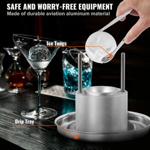 Kit per Sfere di Ghiaccio in Lega di Alluminio Aeronautico da 2,4 Pollici, Pressa per Ghiaccio da 60mm con Pinze e Vassoio Raccogligocce - Strumento Premium per Cubetti di Ghiaccio - Product Image 5
