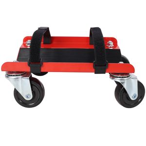 Carrello per motoslitta pesante da 1500 libbre con ruote girevoli da 2.5 \ "con scivolo a V e cuscinetto in gomma per protezione da sci colore rosso - Product Image 6