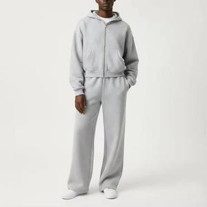 Ensemble de survêtement pour homme avec broderie personnalisée, strass, effet délavé, imprimé, haute qualité, 100% coton, logo en relief, OEM ODM - Product Image 1