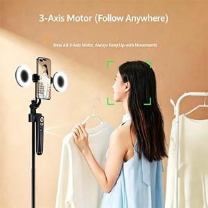 Extendable Phone Tripod with Dual Ring <b>Light</b> and Bluetooth Remote for Live Streaming and <b>Gaming</b> - Product Image 1