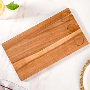 Plateau de service rectangulaire multifonctionnel en bois avec rainures pour soupe, idéal pour restaurant occidental, mariage, assiettes décoratives, plateaux en bois - Product Image 4