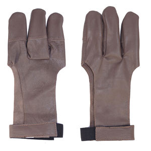 Oem Service Latest New Design Custom Wholesale Genuine Leather 3 Finger Archery Shooting <b>Glove</b> with Adjustable Wrist Strap - Product Image 1