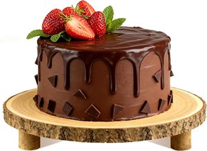 <b>Vintage</b> Wooden <b>Cake</b> <b>Stand</b> with Natural Edge Glass Lid Dessert Display Platter for Birthday Wedding Bakery Counter Home Decor - Product Image 6