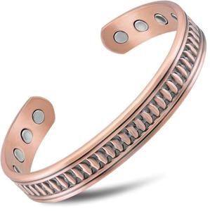 Brazalete de Cobre Antiguo, Brazalete Magnético de Cobre para Hombre y Mujer, Diseño de Cuerda Trenzada, Terapia para la Artritis, Joyería Hecha a Mano - Product Image 6