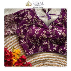 Collection de Blouses Indiennes Entièrement Cousues Prêtes à Porter en Soie Dola Rembourrée avec Imprimé – Vente en Gros pour Exportateurs - Product Image 3