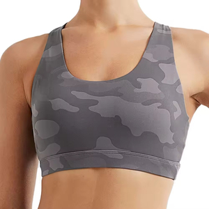 Soutien-gorge de sport pour femme, couleur unie, respirant, avec logo frontal, tendance 2026, vente en gros, meilleure qualité, matière douce et extensible - Product Image 4