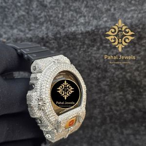 นาฬิกาข้อมือ Pahal Jewels หรูหรา ระบบอนาล็อก ควอตซ์ ตัวเรือนสแตนเลส สายประดับโมอิสซาไนต์ กันกระแทก กันน้ำ 20BAR สำหรับทุกเพศ - Product Image 3
