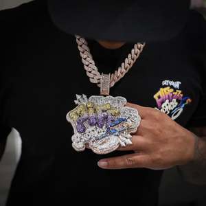 Collar con Colgante de Moissanita VVS D a Precio de Fábrica, Cadena con Nombre en Letras Estilo Hip Hop, Joyería Fina para Hombre, Chapado en Oro, Certificado - Product Image 6