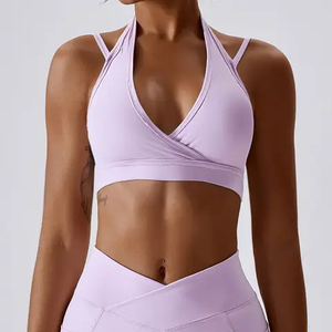 Nouveau design – Soutien-gorge de sport grande taille pour femme en Spandex/Nylon avec logo frontal, maintien élevé, idéal pour le yoga et la gym – Qualité supérieure, personnalisable - Product Image 2
