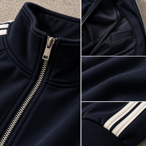 Conjunto Deportivo Personalizado Unisex para Primavera, Chaqueta con Cremallera Completa y Pantalones Deportivos con Franjas Laterales, Ropa Deportiva Urbana, Marca Privada OEM - Product Image 4