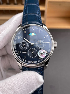 Reloj de pulsera para hombre, moderno, estilo hip-hop, de lujo, con esfera azul, deportivo, informal, de viaje, calendario perpetuo, fase lunar, automático, mecánico - Product Image 1
