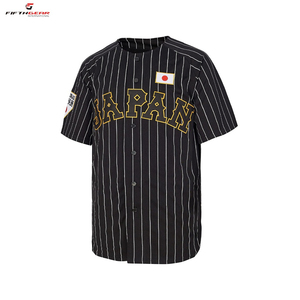 Maillot de baseball rayé imprimé en sérigraphie, uniforme d'équipe personnalisé, vêtements de sport respirants - Product Image 3