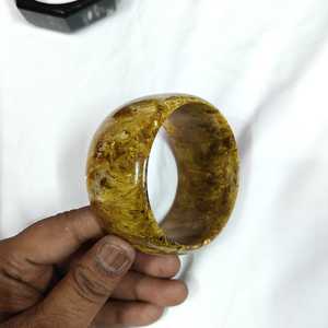 Vintage Agate Cuff Bracelet Natural Stone Jewelry Unisex Fashion <b>Bangle</b> Brown Yellow Patterned Design - Product Image 5