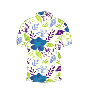 Men’s <b>White</b> Blue Floral Leaf Print <b>Polo</b> Shirt Short Sleeve Casual Summer Fashion Golf Shirt - Product Image 5