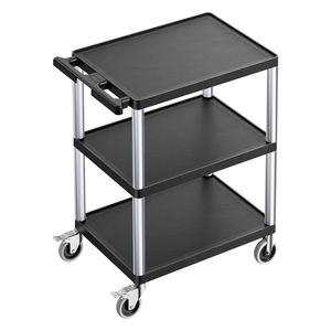 Carrello Multiuso Resistente con Capacità di Carico di 300 Libbre, Rotazione a 360 Gradi, 27,6 X 18,1 Pollici, Carrello di Servizio a Tre Ripiani - Product Image 6