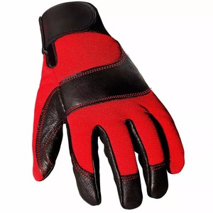 Guantes de Conducción de Cuero Rojo y Negro, Impermeables, Dedos Completos, Antideslizantes, Transpirables, Correa de Muñeca Ajustable, Unisex, Invierno - Product Image 6