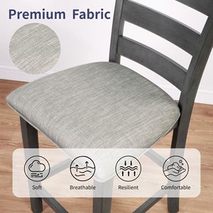 Set da Pranzo Moderno da 30 Pollici per 2 Persone con Stazione di Ricarica e Spazio di Archiviazione Regolabile a 3 Livelli, Set da Cucina Salvaspazio Imbottito - Product Image 6