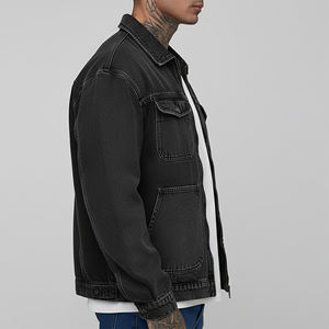 Veste Homme Streetwear Rétro Personnalisée en Jean Coton Délavé et Vieilli, Coupe Oversize, Boutonnée, Effet Décoloré, Couleurs Assorties, Style Vintage - Product Image 6