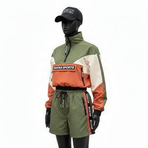 Conjunto Corto Cortavientos de Nylon y Poliéster Tejido Premium, Diseño de Paneles con Bloques de Color, Resistente al Agua, Ropa Deportiva con Logotipo Personalizado - Product Image 4