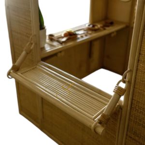 Maison de jeu en bambou et rotin pour enfants de 2 à 4 ans, unisexe, pour l'extérieur, avec porte et fenêtres - Product Image 3