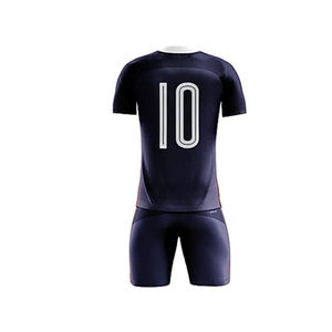 ชุดฟุตบอลสีทูโทน สีแดงเลือดหมูและสีกรมท่า แบบเปล่า สำหรับสกรีนลายตามสั่ง ชุดฟุตบอลคุณภาพสูง - Product Image 4