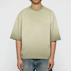 T-shirt Homme Personnalisé avec Logo Imprimé, Effet Délavé, Coupe Slim, Jersey Lourd 300 GSM, OEM Personnalisé, Toutes Saisons - Product Image 2