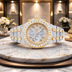 Reloj de Diamantes Moissanite VVS de Alta Calidad con Movimiento ETA, Reloj Mecánico de Acero Inoxidable en Oro Blanco y Amarillo, Estilo HipHop - Product Image 3