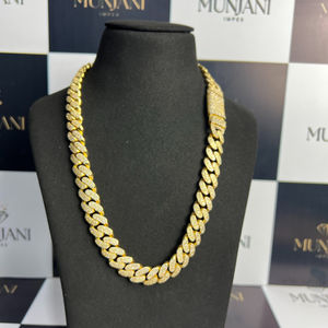 Collar de Cadena Cubana Vintage con Diamantes Cultivados en Laboratorio, Plata S925, Chapado en Oro, Unisex, Moissanita VVS, Certificado IGI - Product Image 4