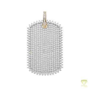 Pendentif d'identité entièrement serti de pierres en argent sterling avec un éclat de moissanite brillant - Product Image 3